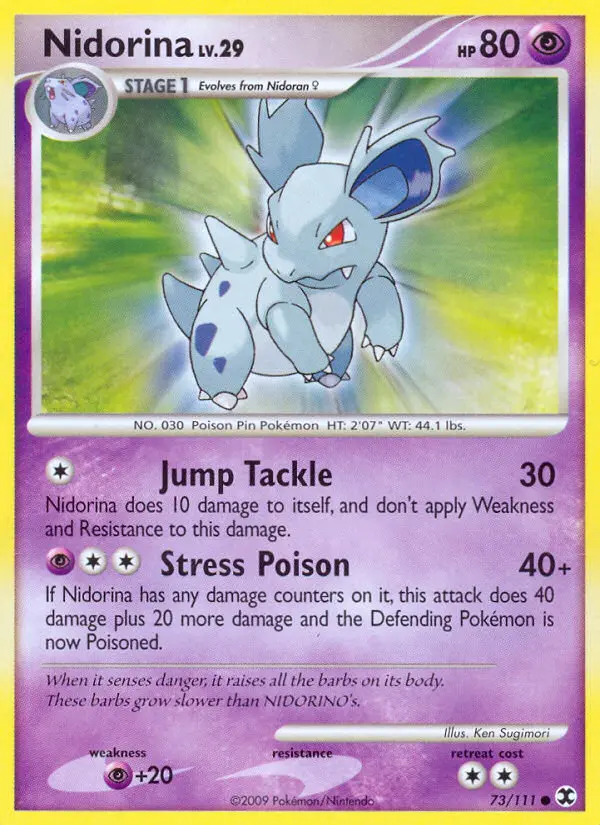Nidorina Common Pokemon card #73 from Rising Rivals