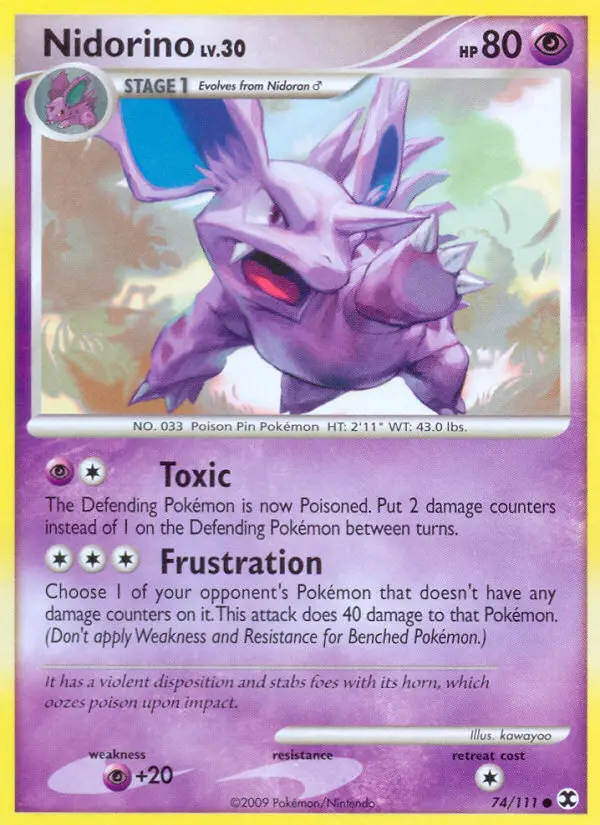 Nidorino Common Pokemon card #74 from Rising Rivals