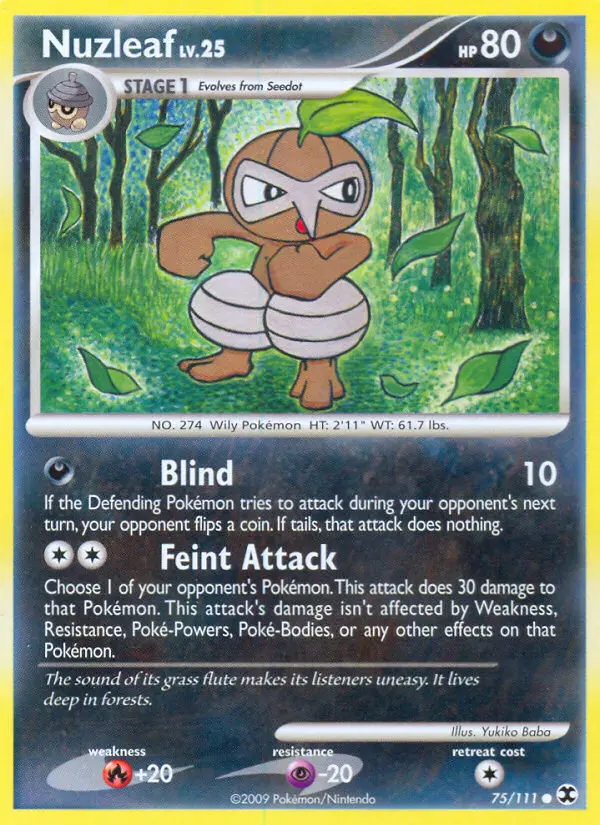 Nuzleaf Common Pokemon card #75 from Rising Rivals