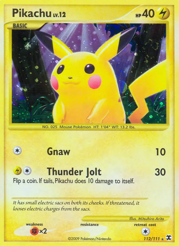 Pikachu Rare Pokemon card #112 from Rising Rivals