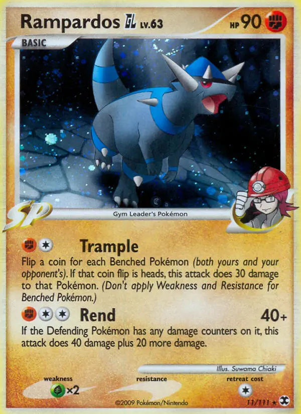 Rampardos GL Rare Holo Pokemon card #11 from Rising Rivals