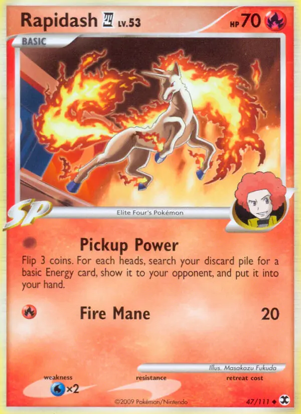 Rapidash 4 Uncommon Pokemon card #47 from Rising Rivals