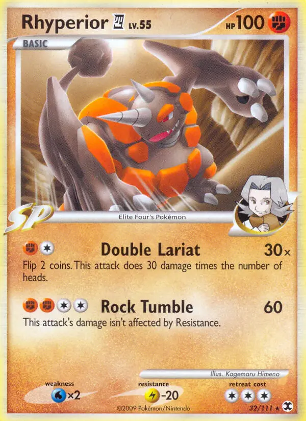 Rhyperior 4 Rare Pokemon card #32 from Rising Rivals