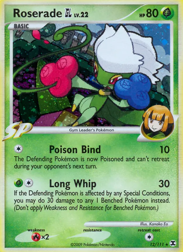 Roserade GL Rare Holo Pokemon card #12 from Rising Rivals