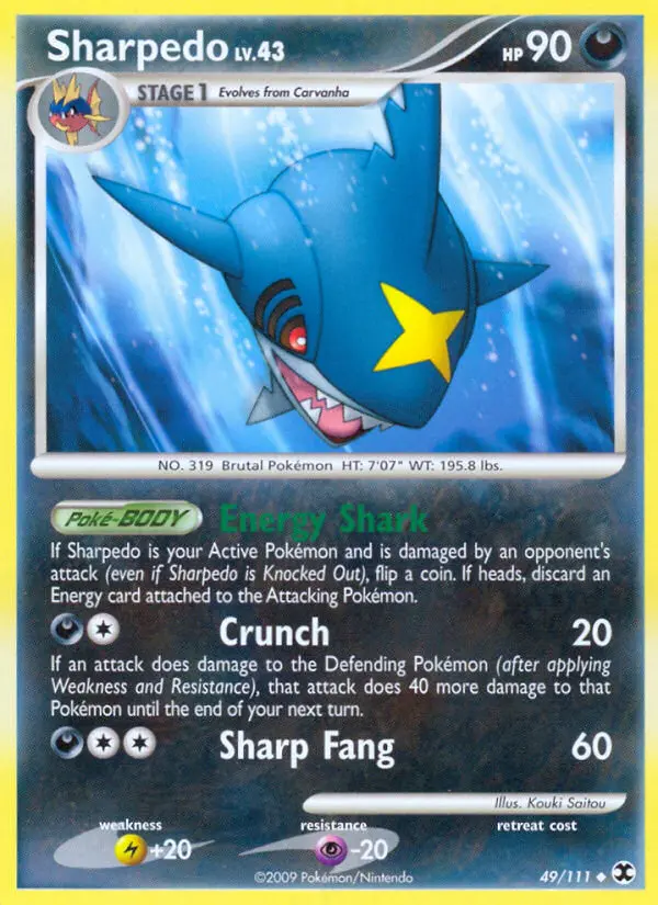 Sharpedo Uncommon Pokemon card #49 from Rising Rivals