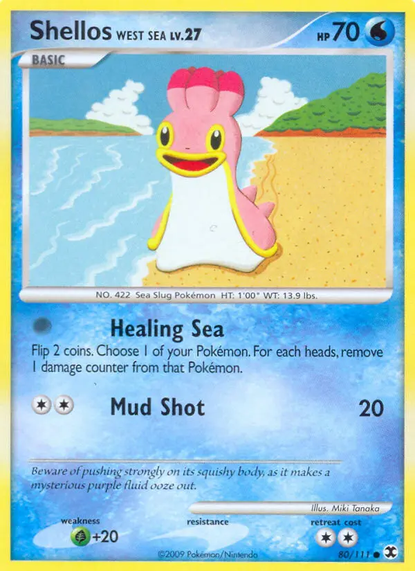 Shellos West Sea Common Pokemon card #80 from Rising Rivals