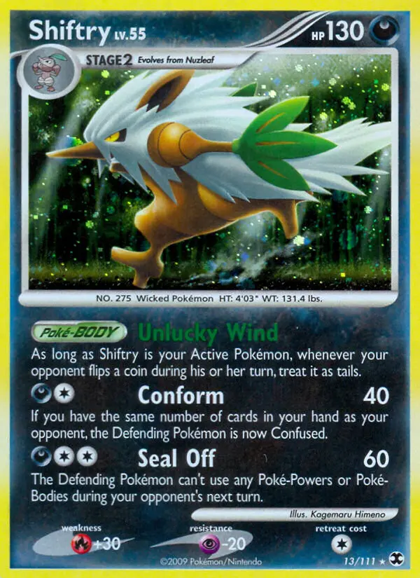 Shiftry Rare Holo Pokemon card #13 from Rising Rivals