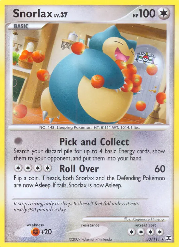 Snorlax Rare Pokemon card #33 from Rising Rivals