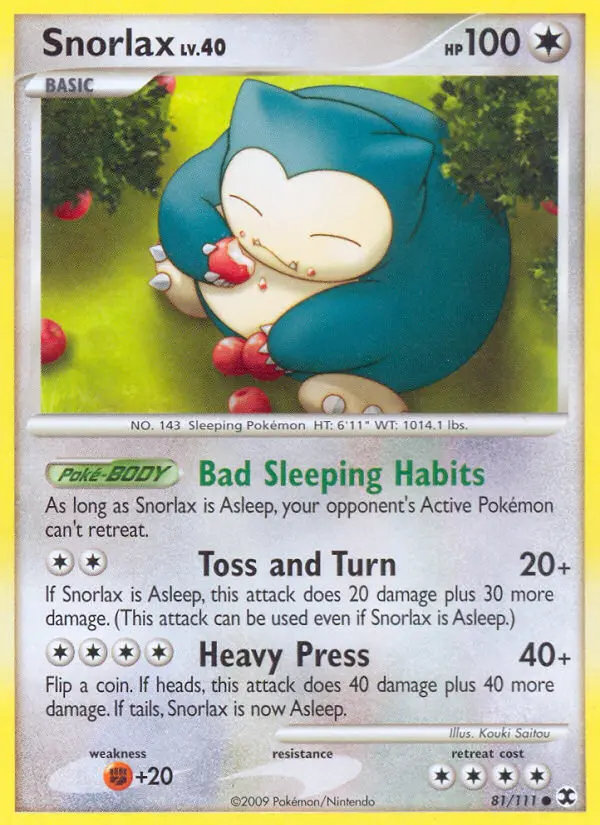 Snorlax Common Pokemon card #81 from Rising Rivals