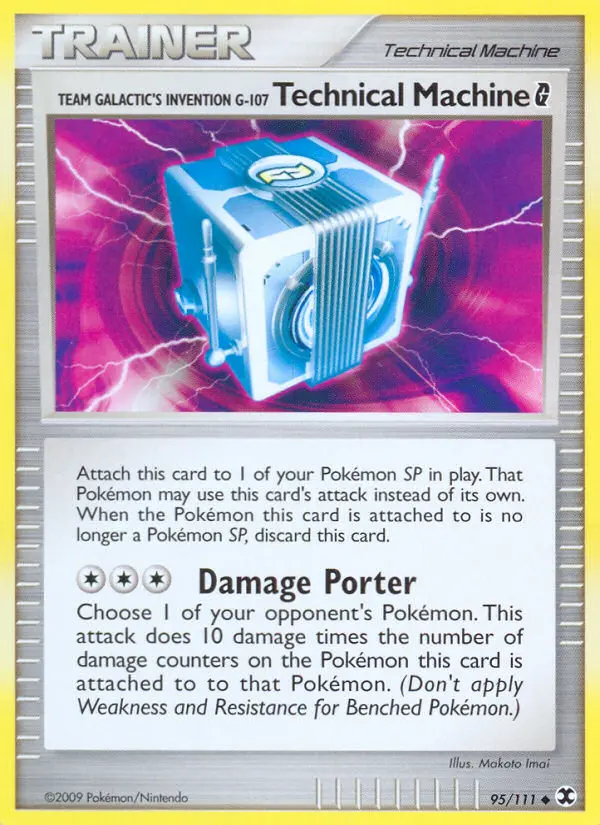 Team Galactic's Invention G-107 Technical Machine Uncommon Pokemon card #95 from Rising Rivals