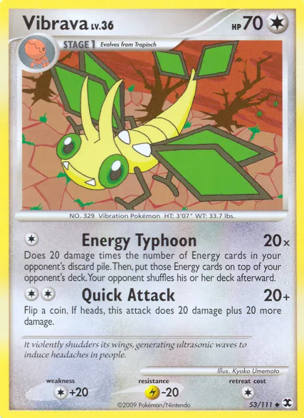 Vibrava Uncommon Pokemon card #53 from Rising Rivals