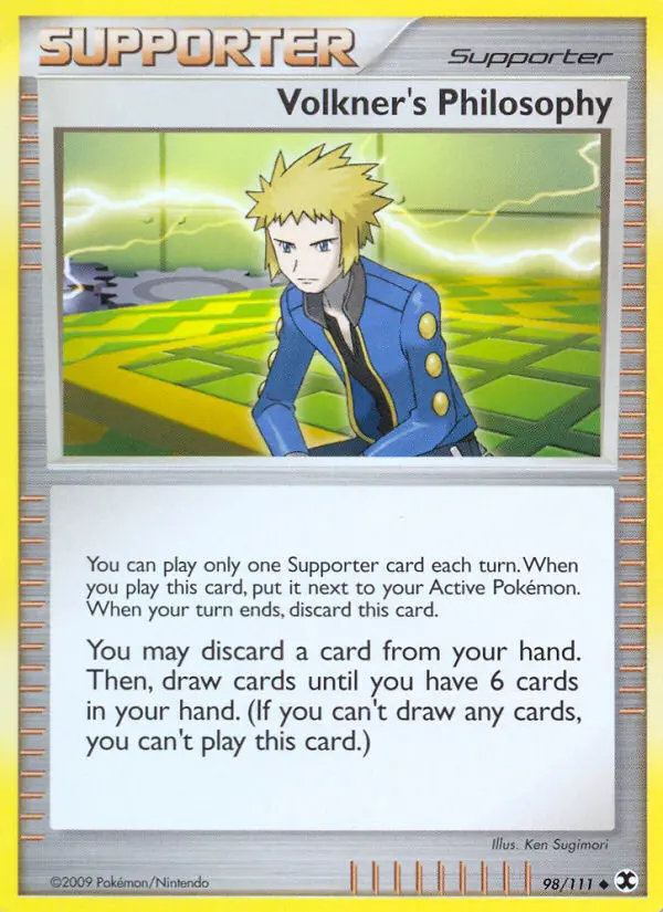 Volkner's Philosophy Uncommon Pokemon card #98 from Rising Rivals