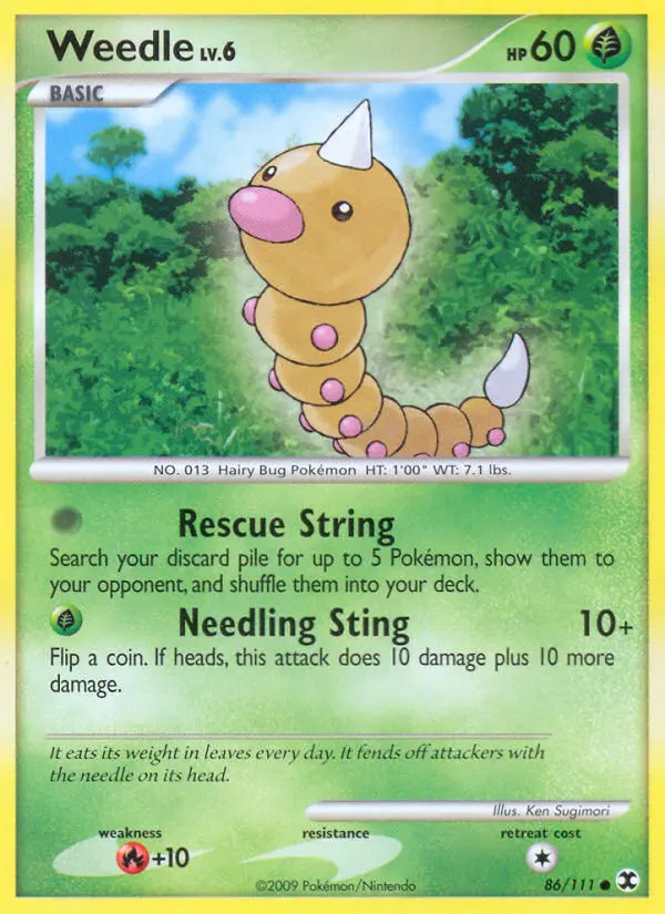 Weedle Common Pokemon card #86 from Rising Rivals