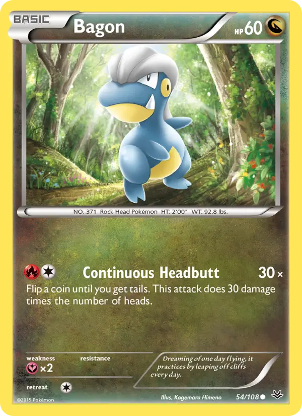 Bagon Common Pokemon card #54 from Roaring Skies