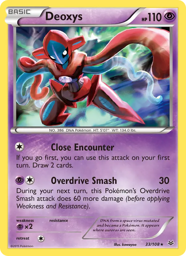 Deoxys Rare Pokemon card #33 from Roaring Skies