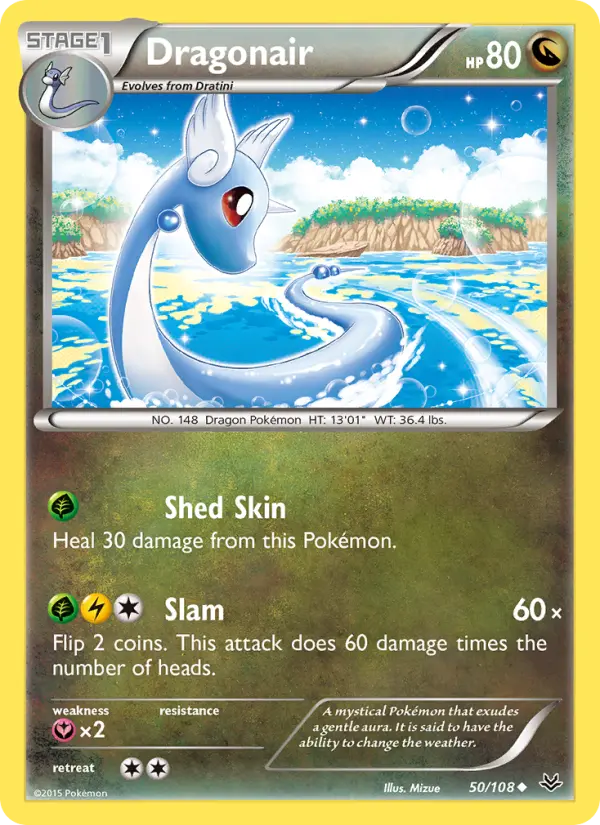 Dragonair Uncommon Pokemon card #50 from Roaring Skies