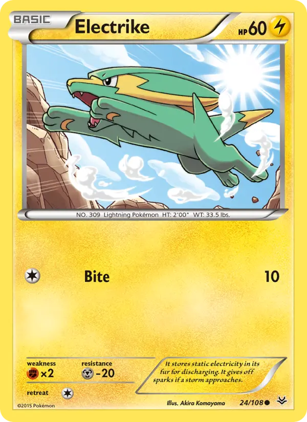 Electrike Common Pokemon card #24 from Roaring Skies
