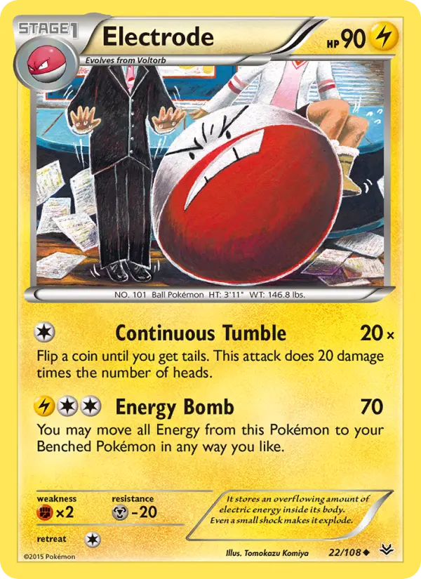 Electrode Uncommon Pokemon card #22 from Roaring Skies