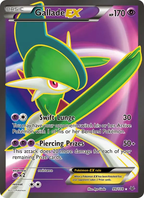 Gallade EX Ultra Rare Pokemon card #99 from Roaring Skies