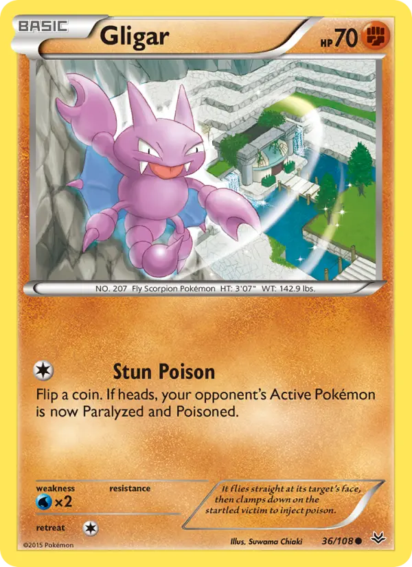 Gligar Common Pokemon card #36 from Roaring Skies