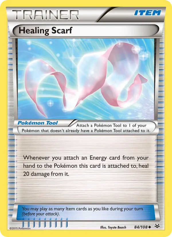 Healing Scarf Uncommon Pokemon card #84 from Roaring Skies