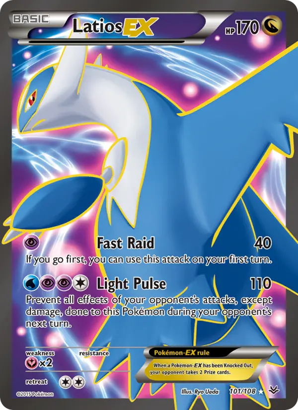 Latios EX Ultra Rare Pokemon card #101 from Roaring Skies