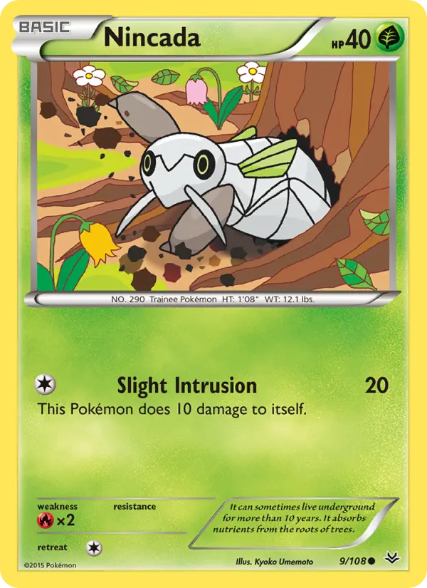 Nincada Common Pokemon card #9 from Roaring Skies