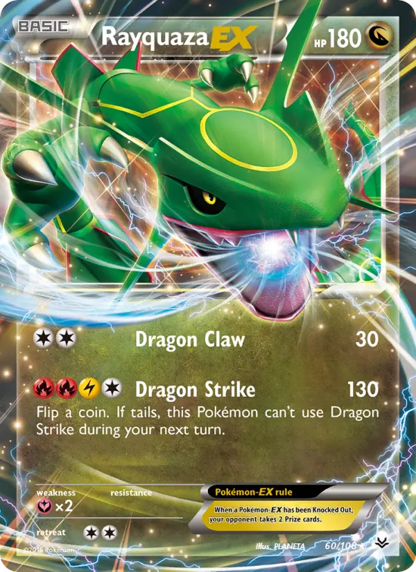 Rayquaza EX Ultra Rare Pokemon card #60 from Roaring Skies
