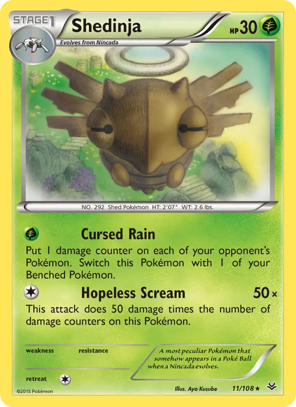 Shedinja Rare Pokemon card #11 from Roaring Skies