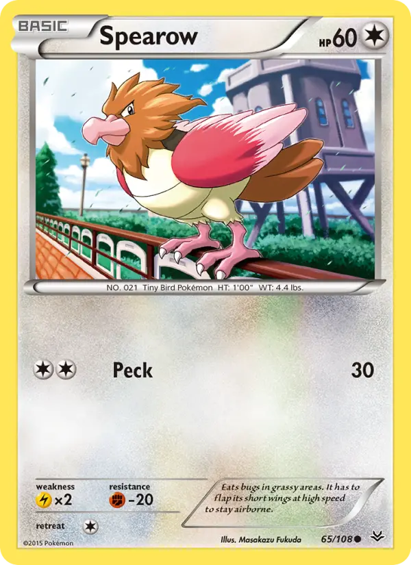 Spearow Common Pokemon card #65 from Roaring Skies