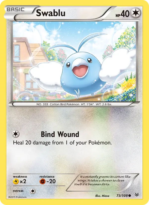 Swablu Common Pokemon card #73 from Roaring Skies