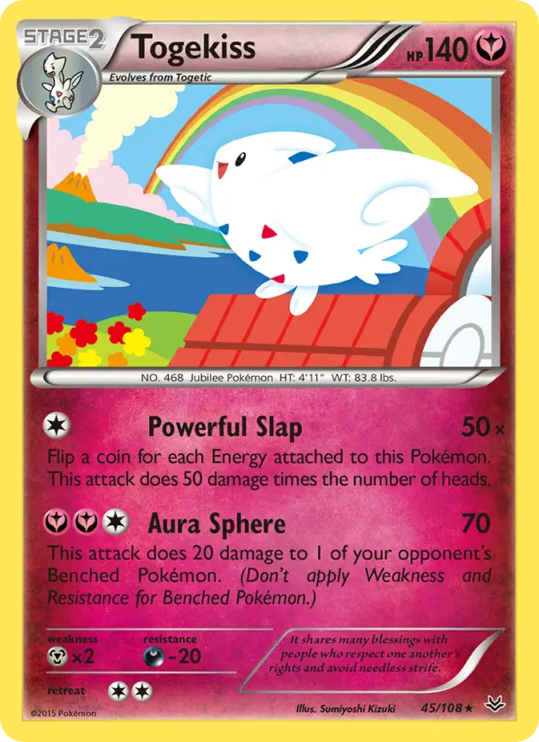 Togekiss Rare Pokemon card #45 from Roaring Skies