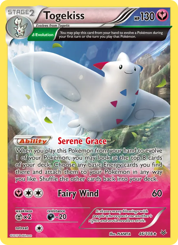 Togekiss Rare Pokemon card #46 from Roaring Skies