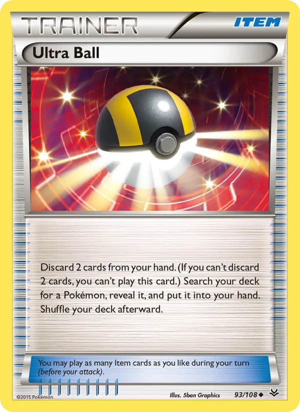 Ultra Ball Uncommon Pokemon card #93 from Roaring Skies