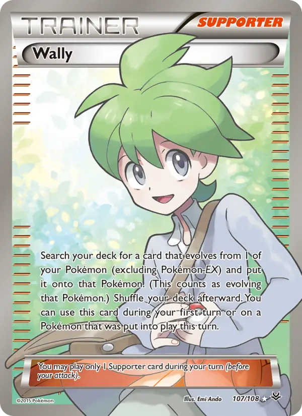 Wally Ultra Rare Pokemon card #107 from Roaring Skies