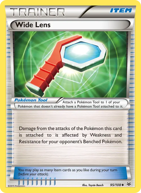 Wide Lens Uncommon Pokemon card #95 from Roaring Skies