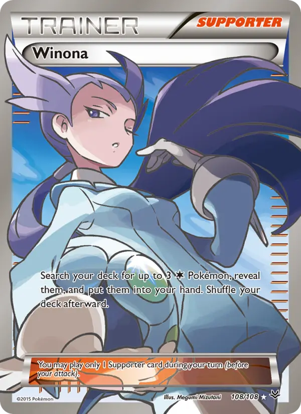 Winona Ultra Rare Pokemon card #108 from Roaring Skies