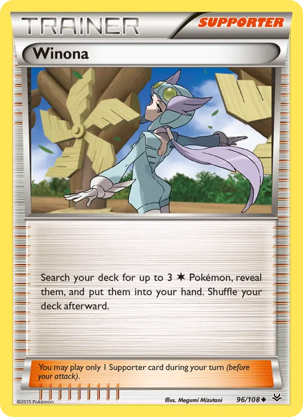 Winona Uncommon Pokemon card #96 from Roaring Skies