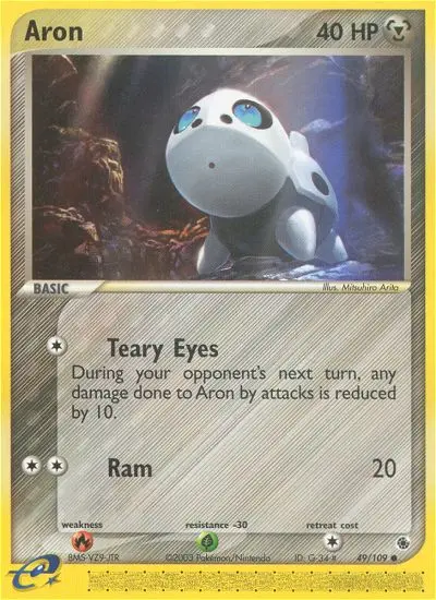 Aron Common Pokemon card #49 from Ruby & Sapphire