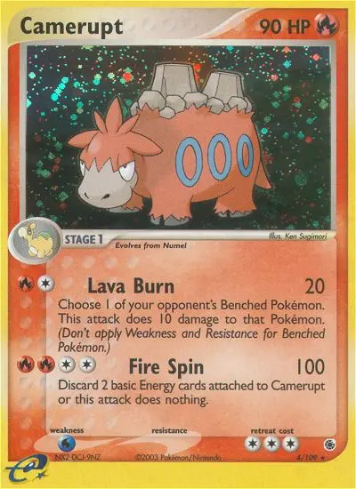 Camerupt Rare Pokemon card #4 from Ruby & Sapphire