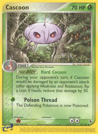 Cascoon Uncommon Pokemon card #26 from Ruby & Sapphire