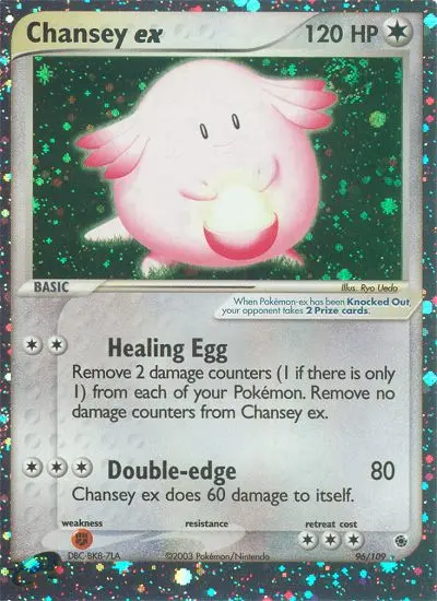 Chansey ex Rare Pokemon card #96 from Ruby & Sapphire