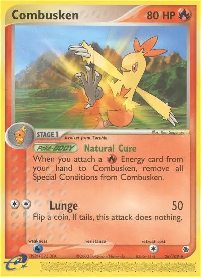 Combusken Uncommon Pokemon card #28 from Ruby & Sapphire