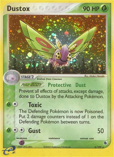 Dustox Rare Pokemon card #6 from Ruby & Sapphire