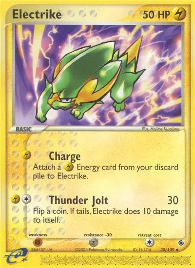 Electrike Uncommon Pokemon card #30 from Ruby & Sapphire