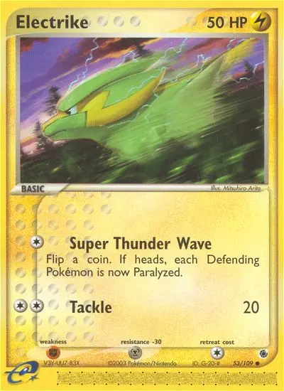 Electrike Common Pokemon card #53 from Ruby & Sapphire