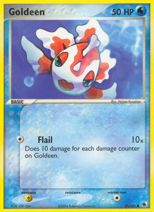 Goldeen Common Pokemon card #55 from Ruby & Sapphire
