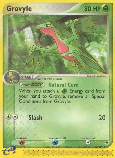 Grovyle Uncommon Pokemon card #32 from Ruby & Sapphire