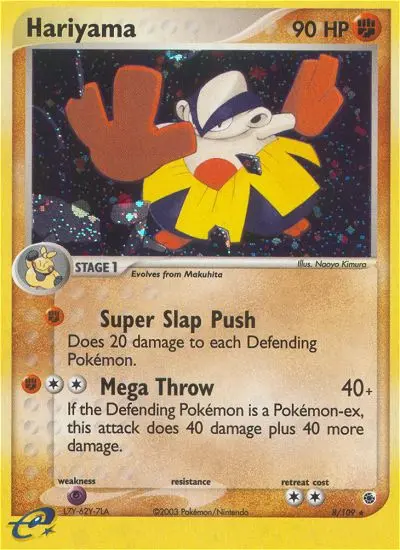 Hariyama Rare Pokemon card #8 from Ruby & Sapphire