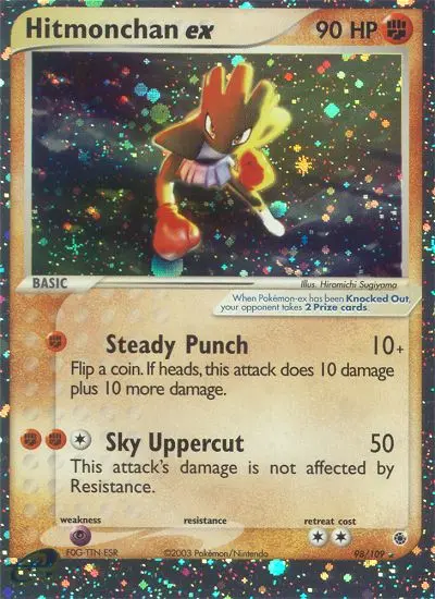 Hitmonchan ex Rare Pokemon card #98 from Ruby & Sapphire